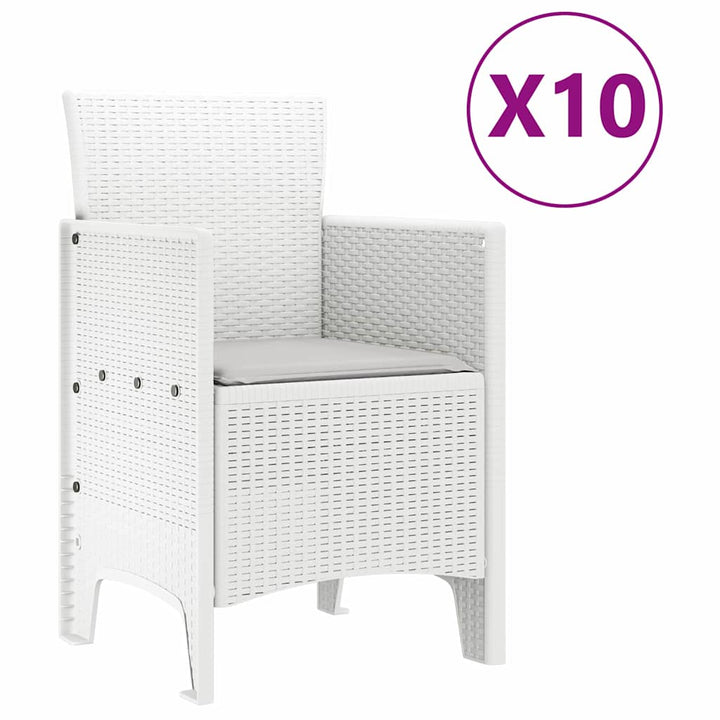 Have Spisebordssæt 11 pcs Hvid Polt rattan
