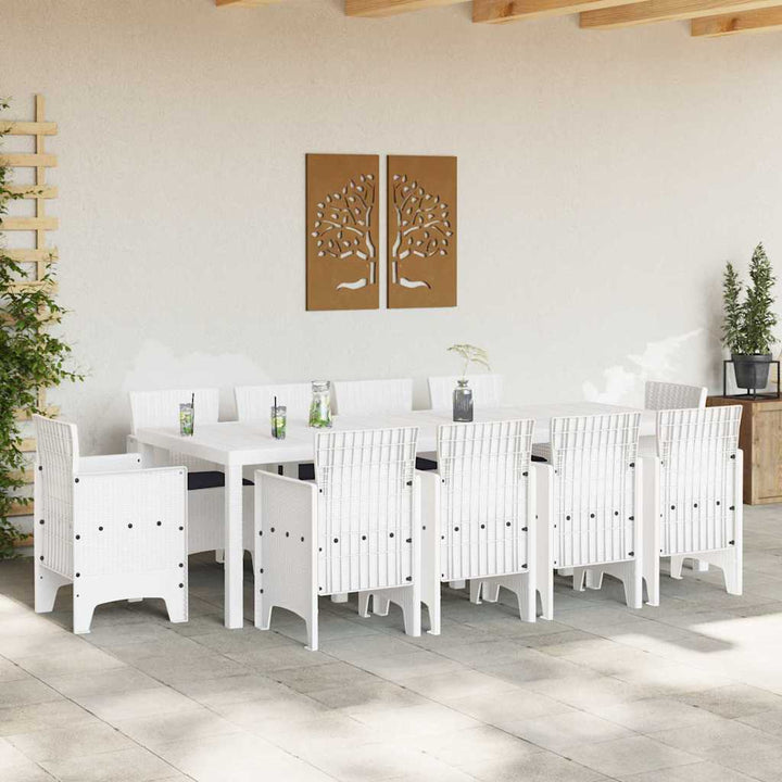 Have Spisebordssæt 11 pcs Hvid Polt rattan
