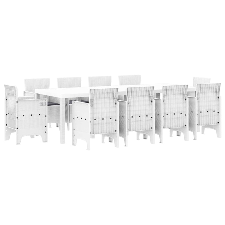 Have Spisebordssæt 11 pcs Hvid Polt rattan