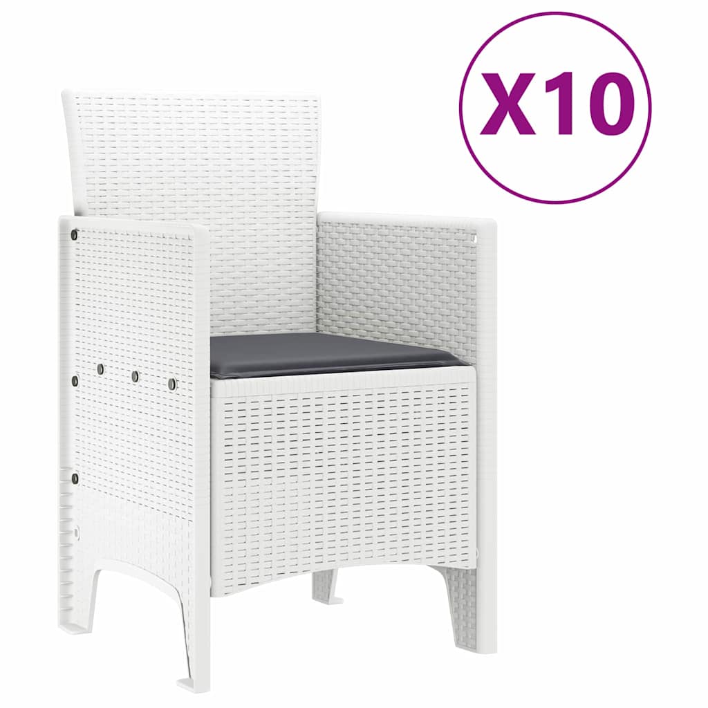 Have Spisebordssæt 11 pcs Hvid Polt rattan