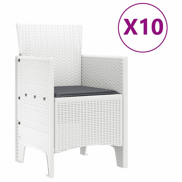 Have Spisebordssæt 11 pcs Hvid Polt rattan
