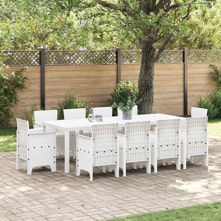 Have Spisebordssæt 11 pcs Hvid Polt rattan