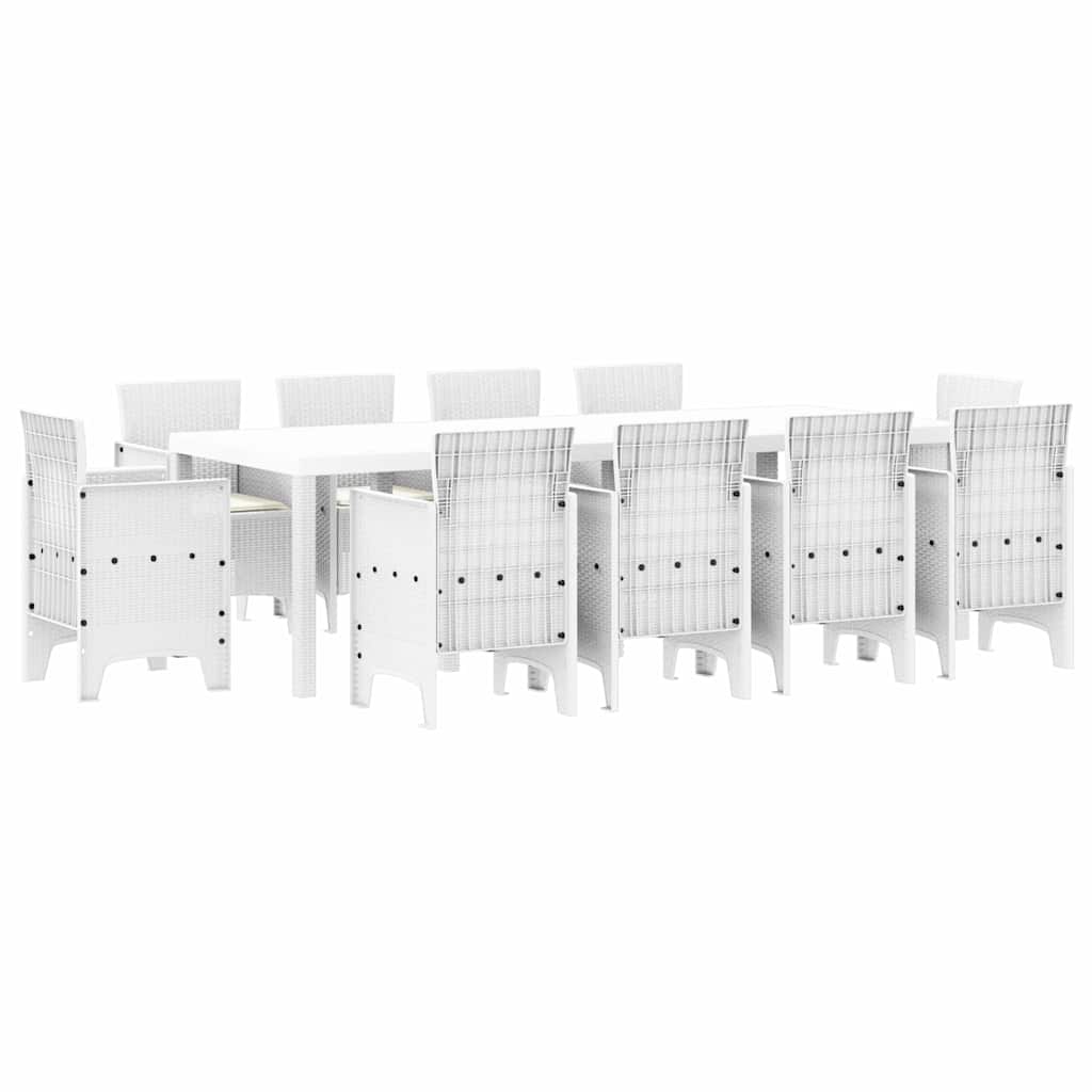 Have Spisebordssæt 11 pcs Hvid Polt rattan