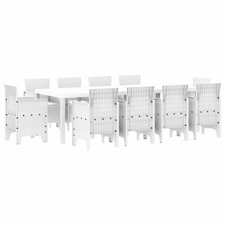 Have Spisebordssæt 11 pcs Hvid Polt rattan