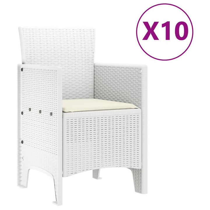 Have Spisebordssæt 11 pcs Hvid Polt rattan