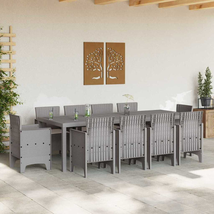 Have Spisebordssæt 11 pcs Lysegrå Polt rattan