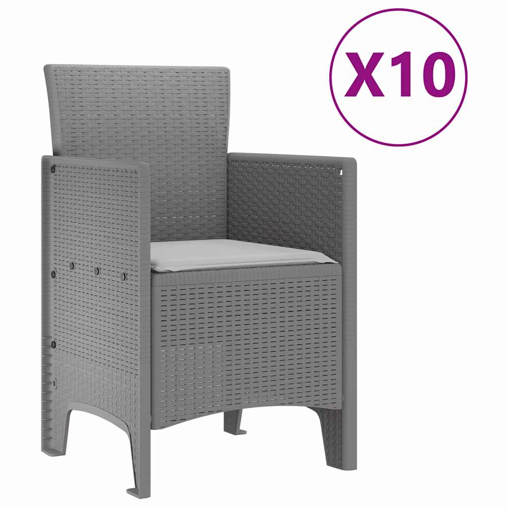 Have Spisebordssæt 11 pcs Lysegrå Polt rattan