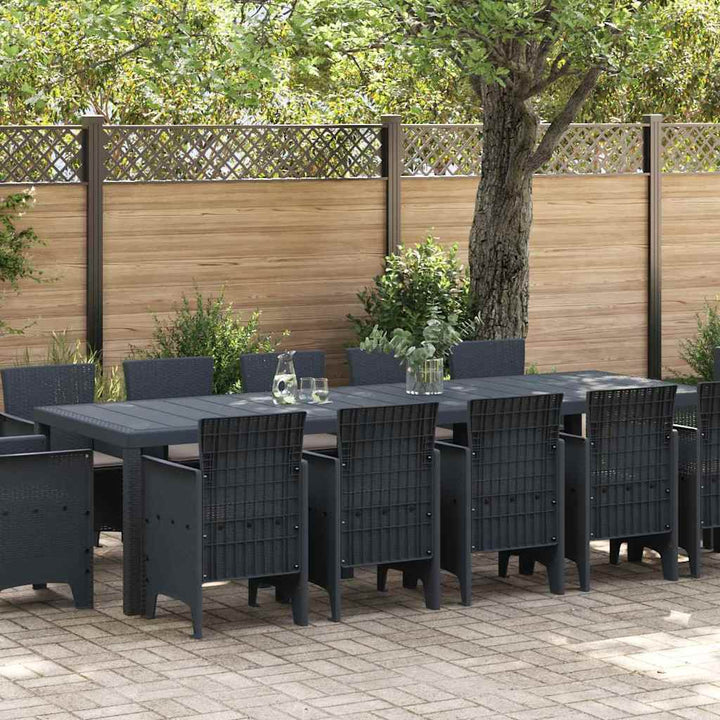 Have Spisesæt med Puder 13 pcs Antracit Syntetisk rattan