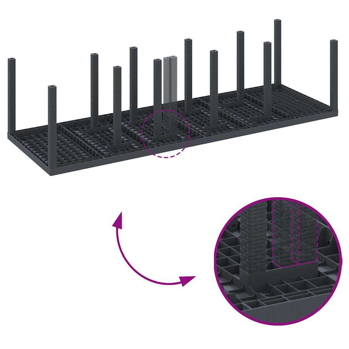 Have Spisesæt med Puder 13 pcs Antracit Syntetisk rattan