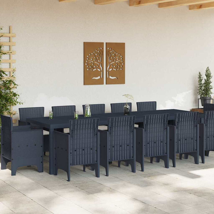 Have Spisebordssæt med pude 13 pcs Antracit Polyrattan