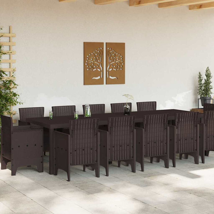 Have Spisebordssæt 13 pcs Brun Poly rattan