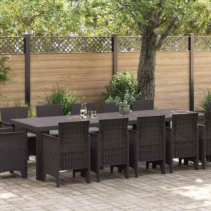 Have Spisebordssæt 13 pcs Brun og Lys grå Rattan og Pude