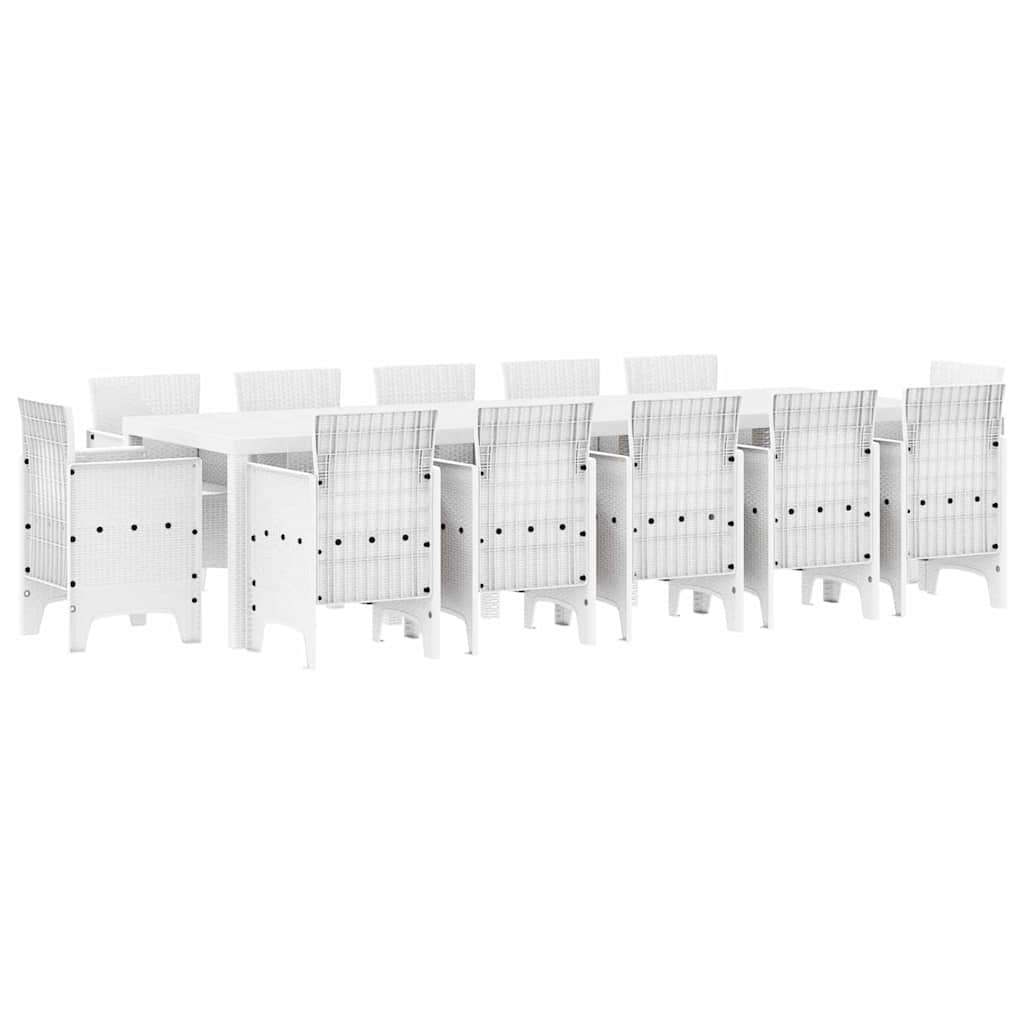 Have Spisebordssæt 13 pcs Hvid Poly rattan