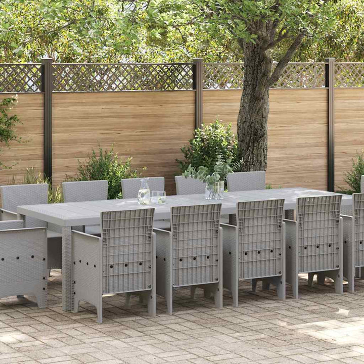Have Spisebordssæt 13 pcs Lysegrå Poly rattan