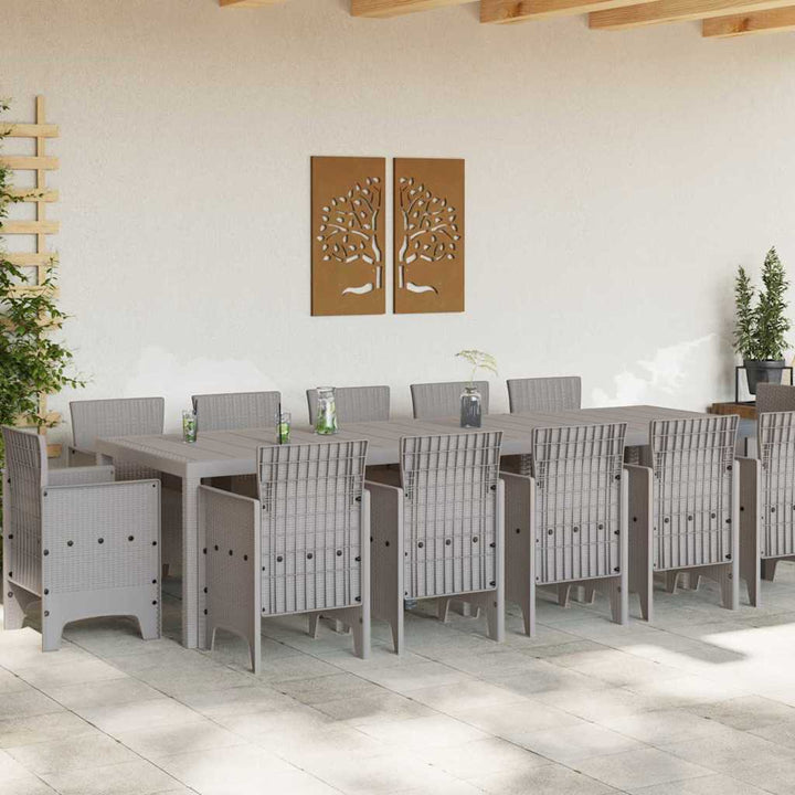 Have Spisebordssæt 13 pcs Lysegrå Poly rattan