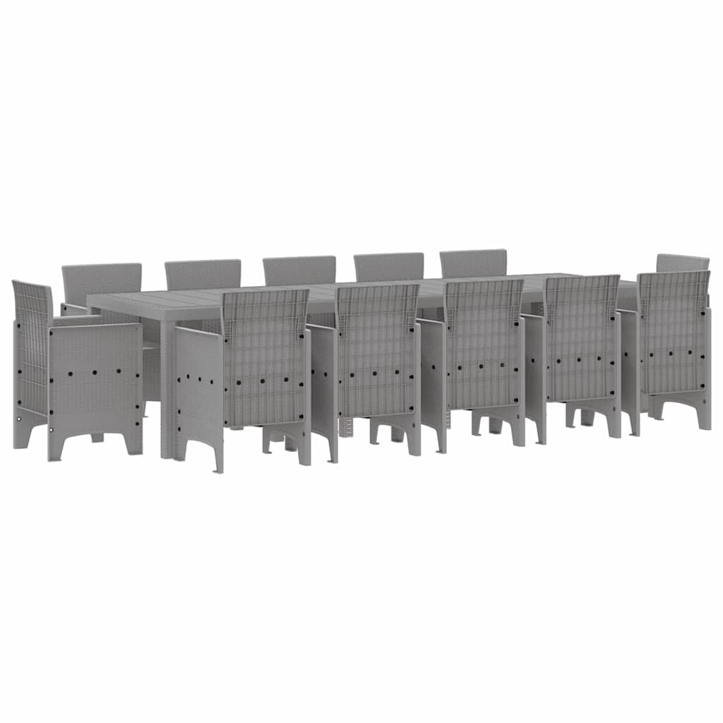 Have Spisebordssæt 13 pcs Lysegrå Poly rattan