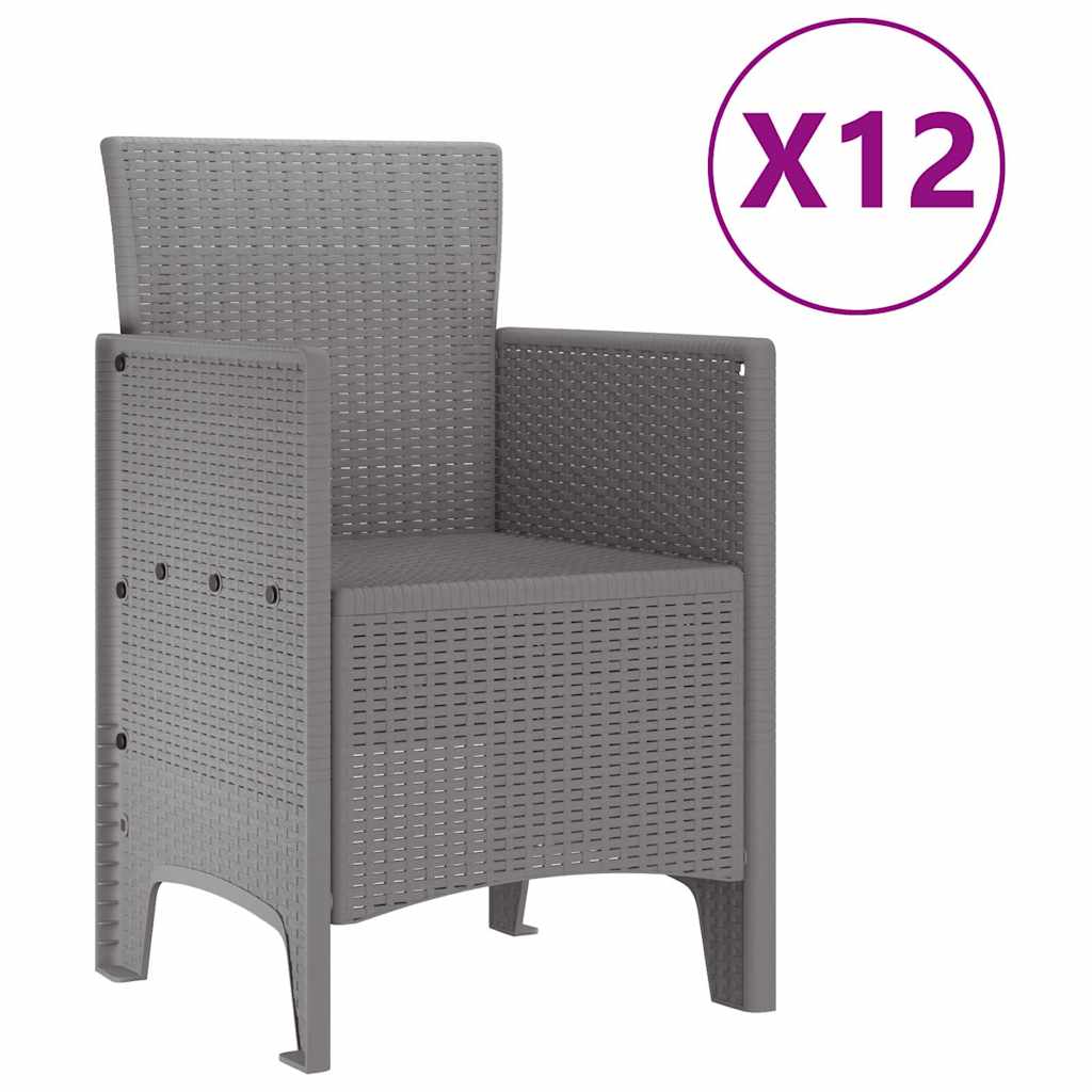 Have Spisebordssæt 13 pcs Lysegrå Poly rattan