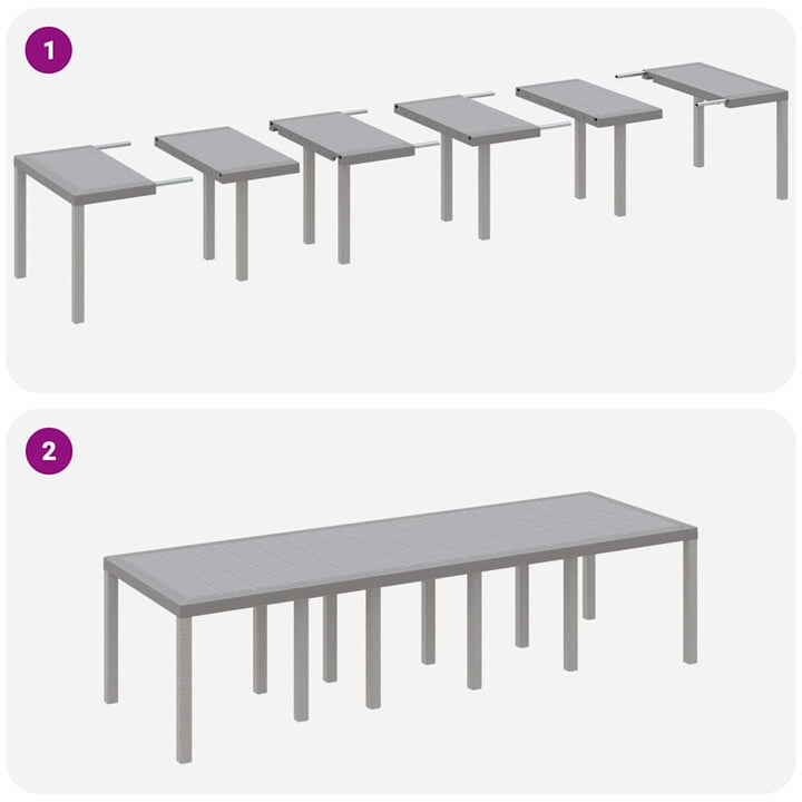 Have Spisebordssæt med pude 13 pcs Lysegrå Poly rattan