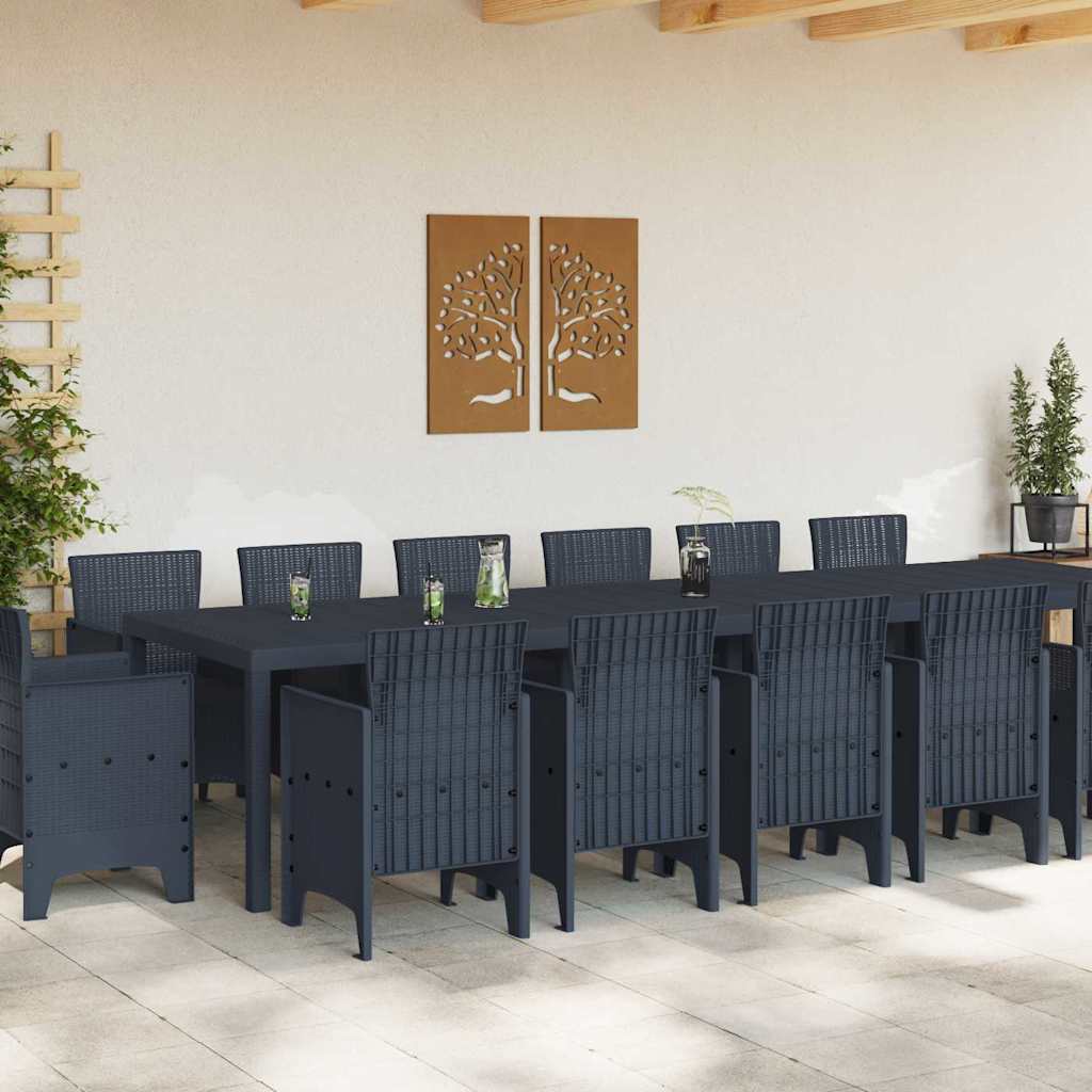 Have Spisebordssæt 15 pcs Antracit Polt rattan