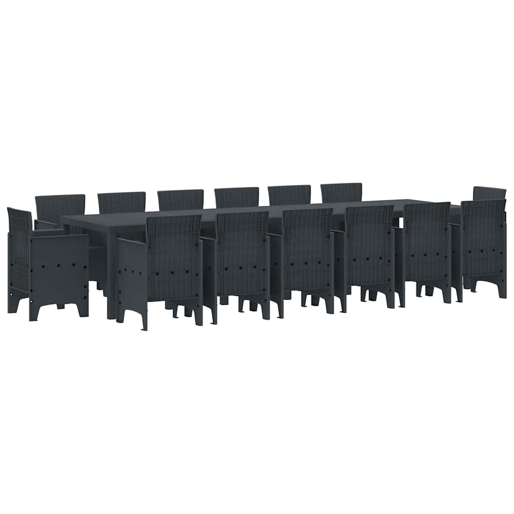 Have Spisebordssæt 15 pcs Antracit Polt rattan