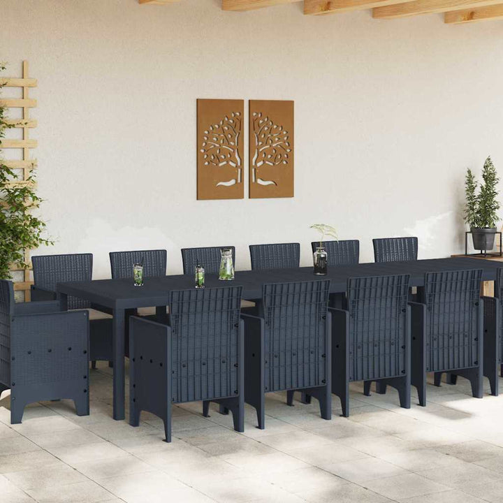 Have Spisebordssæt 15 pcs Antracit Polt rattan