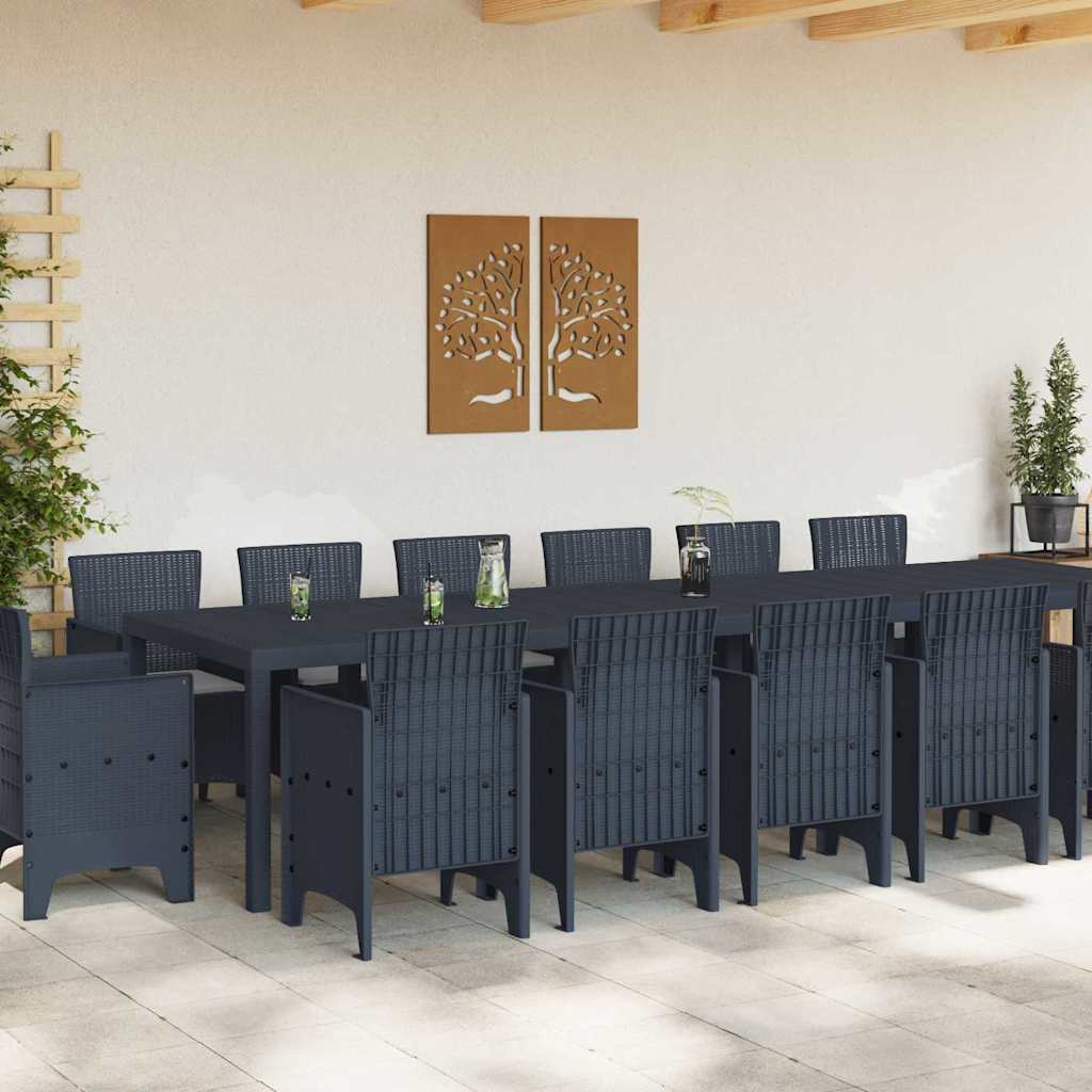 Have Spisebordssæt 15 pcs Antracit Polt rattan
