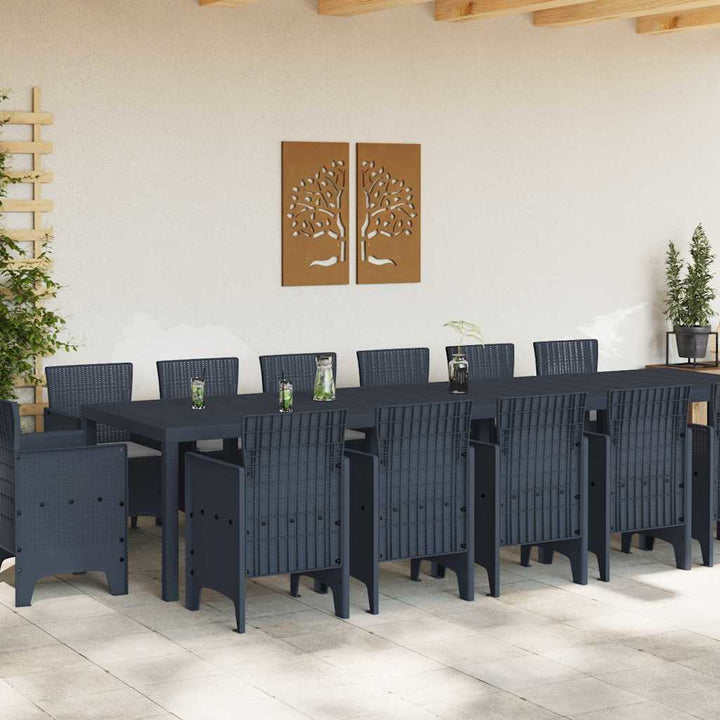Have Spisebordssæt 15 pcs Antracit Polt rattan