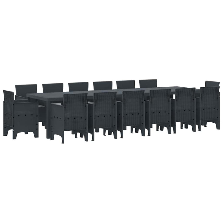 Have Spisebordssæt 15 pcs Antracit Polt rattan