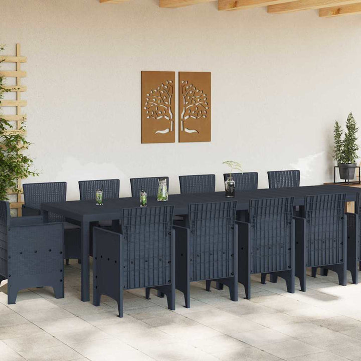 Have Spisebordssæt 15 pcs Antracit Polt rattan