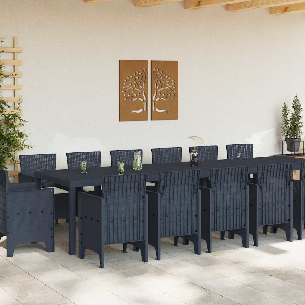 Have Spisebordssæt 15 pcs Antracit Polt rattan