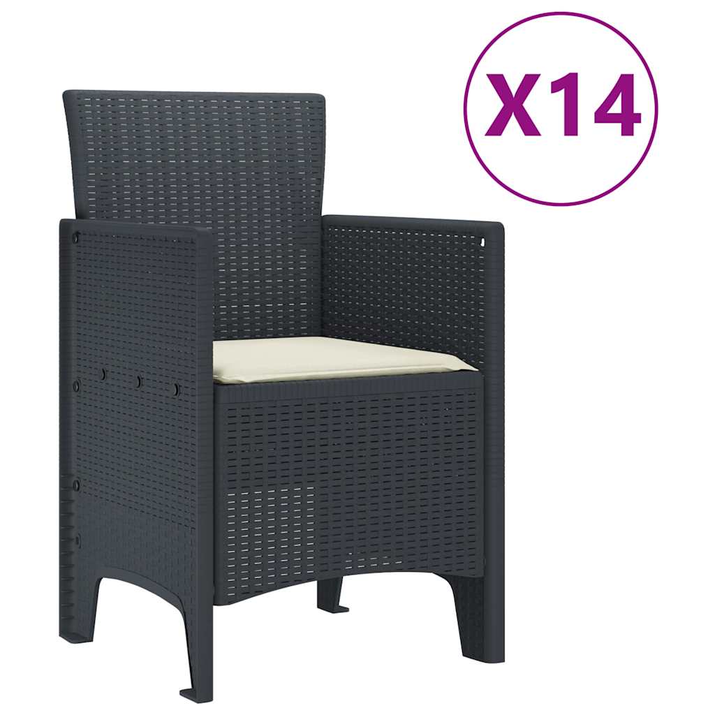 Have Spisebordssæt 15 pcs Antracit Polt rattan