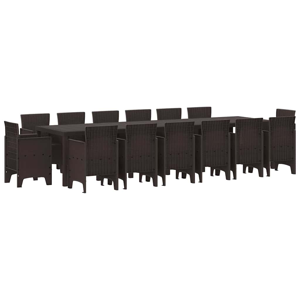 Have Spisebordssæt 15 pcs Brun Polt rattan