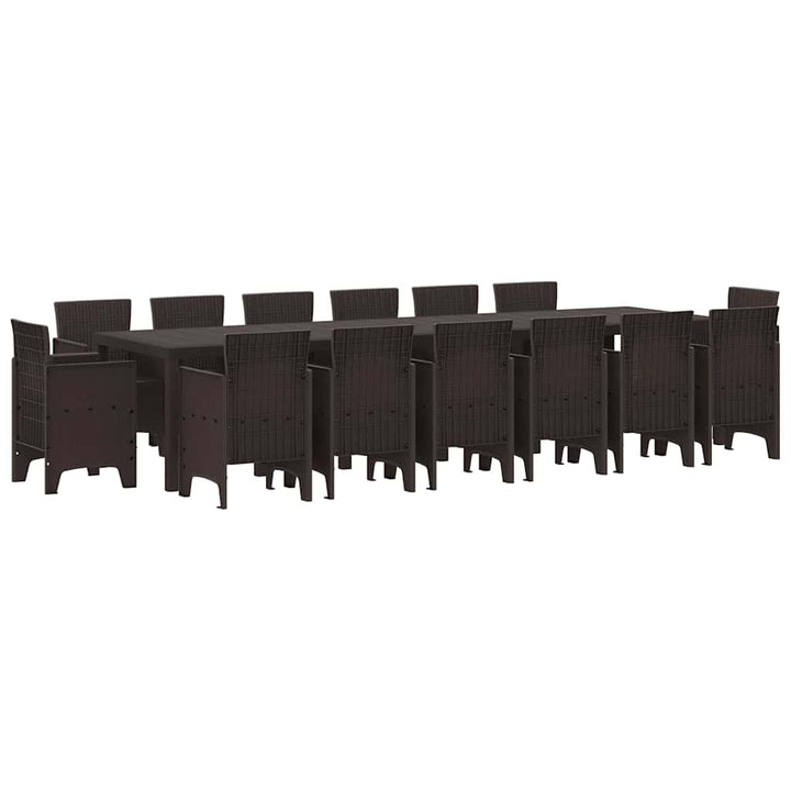 Have Spisebordssæt 15 pcs Brun Polt rattan