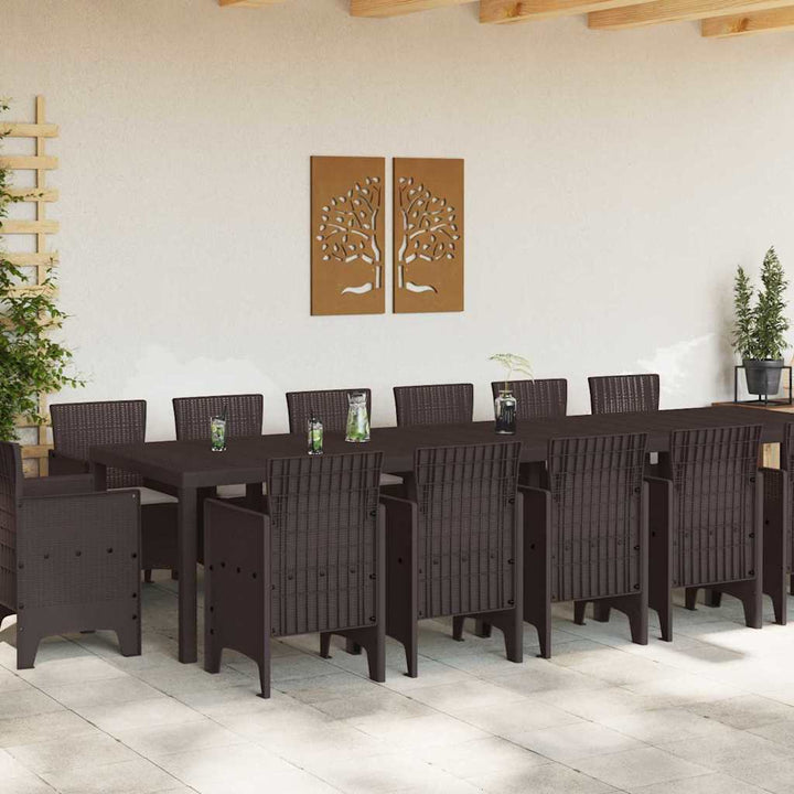 Have Spisebordssæt 15 pcs Brun Polt rattan