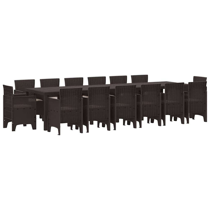Have Spisebordssæt 15 pcs Brun Polt rattan
