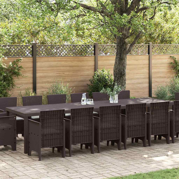 Have Spisebordssæt 15 pcs Brun Polt rattan