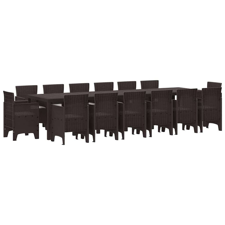 Have Spisebordssæt 15 pcs Brun Polt rattan