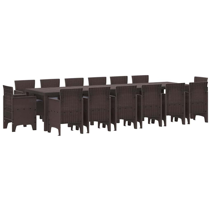 Have Spisebordssæt 15 pcs Brun Polt rattan