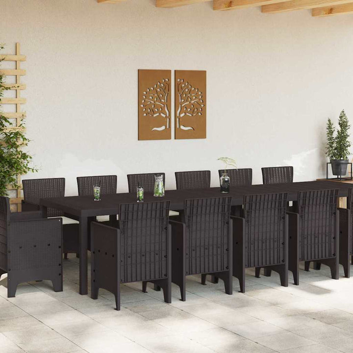 Have Spisebordssæt 15 pcs Brun Polt rattan