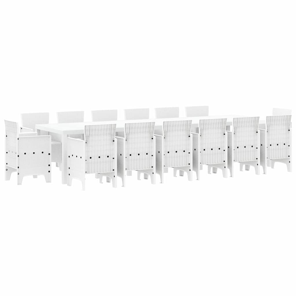 Have Spisebordssæt 15 pcs Hvid Polt rattan