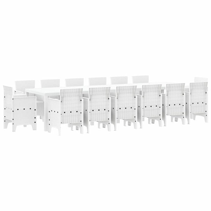 Have Spisebordssæt 15 pcs Hvid Polt rattan