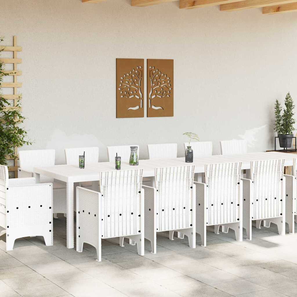 Have Spisebordssæt 15 pcs Hvid Polt rattan