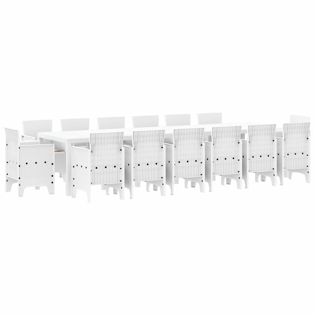 Have Spisebordssæt 15 pcs Hvid Polt rattan