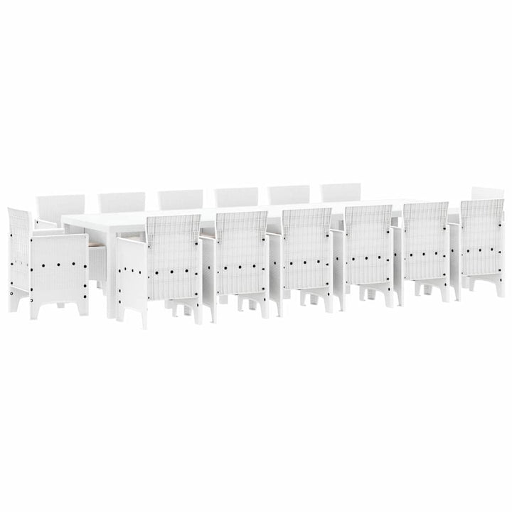 Have Spisebordssæt 15 pcs Hvid Polt rattan