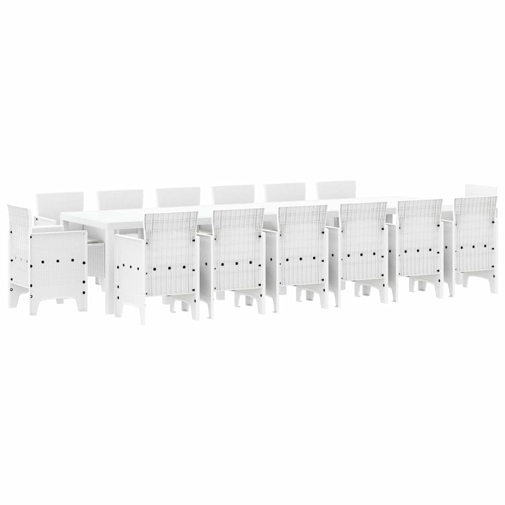 Have Spisebordssæt 15 pcs Hvid Polt rattan