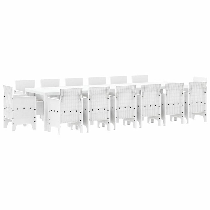 Have Spisebordssæt 15 pcs Hvid Polt rattan