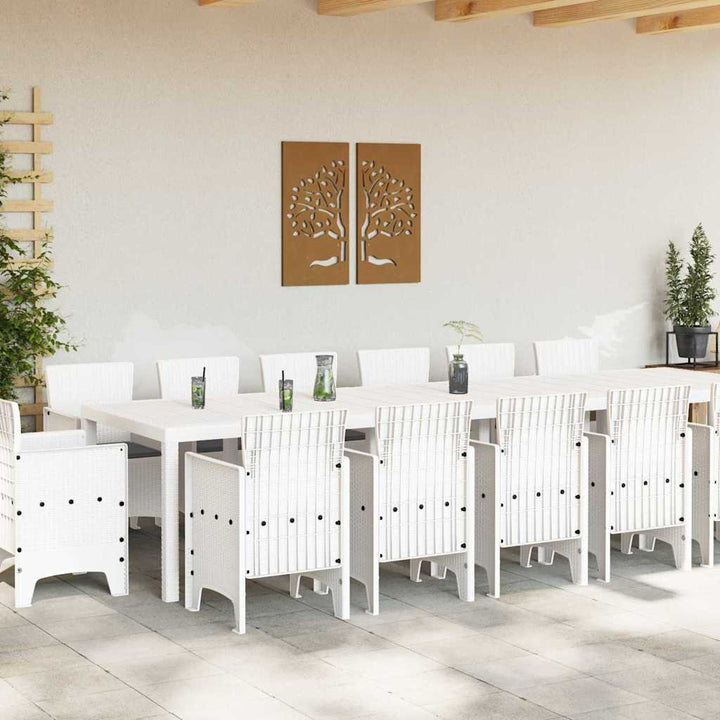Have Spisebordssæt 15 pcs Hvid Polt rattan