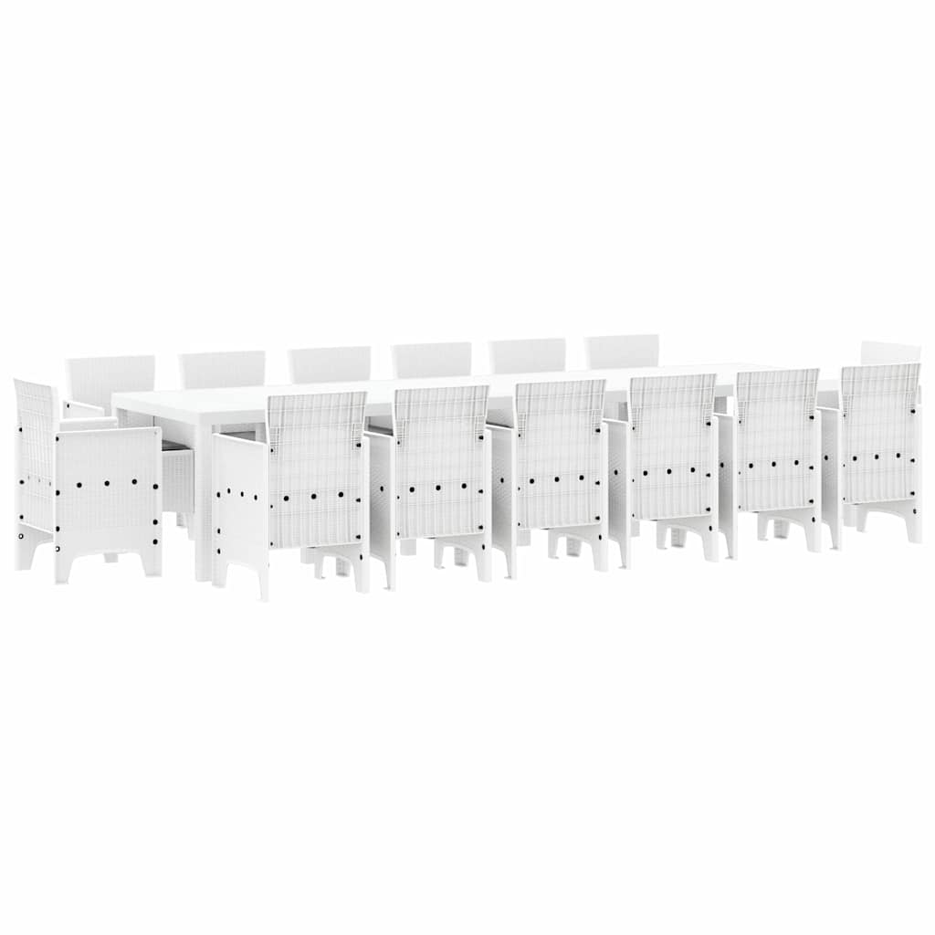 Have Spisebordssæt 15 pcs Hvid Polt rattan