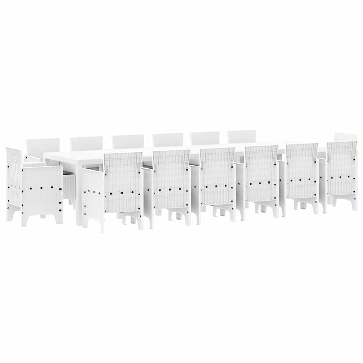 Have Spisebordssæt 15 pcs Hvid Polt rattan