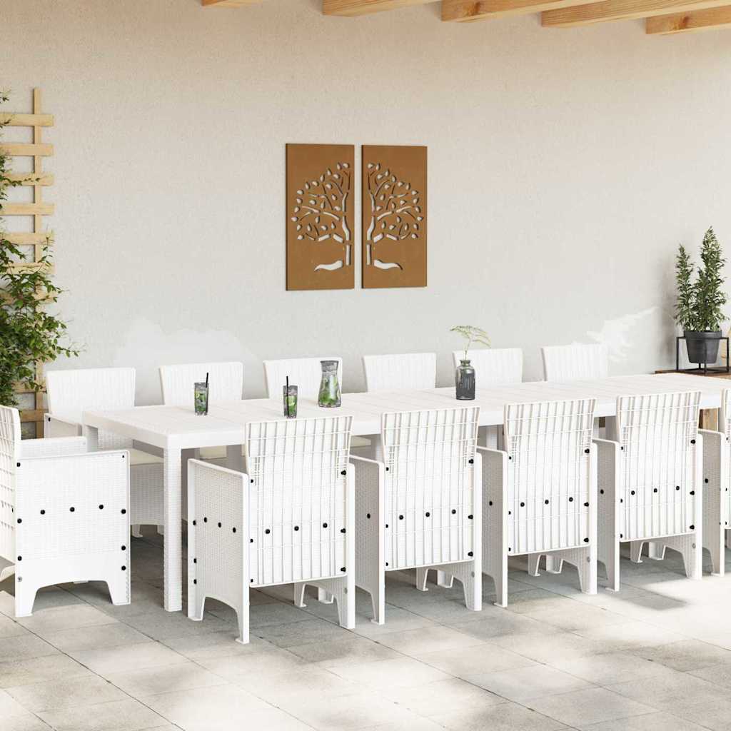 Have Spisebordssæt 15 pcs Hvid Polt rattan